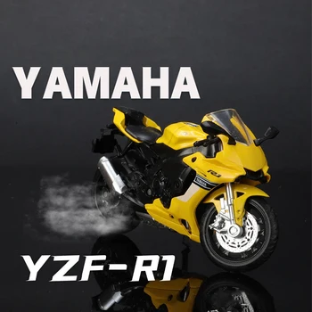 1/18 Yamaha YZF-R1 Ál Deyja Kastað Mótorhjól Fyrirmynd Leikfang Ökutæki Safn Autobike Shork-Absorber Af Veginum Autocycle Leikföng Bíl