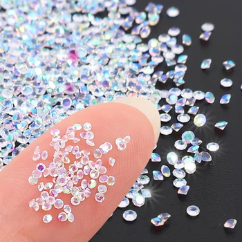 1440/1000 Pakka Pínulítill Diamond Nagli List Gervisteinar 3D GERA Ör Par Kristal Gems Pixie Neglur Skraut Kavíar Perlur Handsnyrtingu