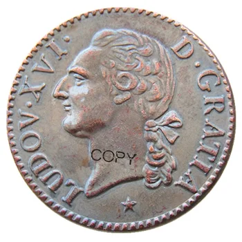 1788W Frakklandi Kopar Afrit Mynt