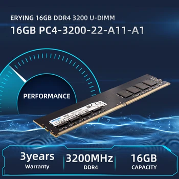 ERYING DDR4 8GB 3200Mhz 16GB 3200Mhz Skrifborð RAM Minni U-DIMM Leiki Minni Aðlaga Fyrir i7 i9 Móðurborð(Án Innfæddur)