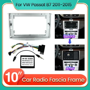 Fyrir BJ Volkswagen Passat B7 2011-2015 10inch Bíl DVD Ramma Millistykkið Canbus Kassi Tengd Mælaborðinu Snyrta Kit Mælaborðinu Spjaldið