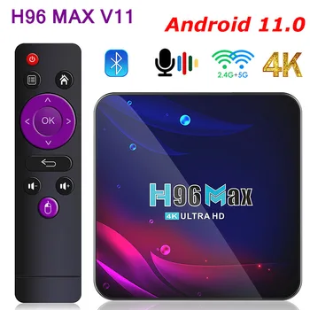 H96 Max V11 Android 11.0 TV Kassi RK3318 Fjóra-Algerlega 4GB 32GB 64GB H96max TVBOX 2,4 G 5G Wifi BT4.0 Spilari Setja Ofan Kassi 2GB 16GB