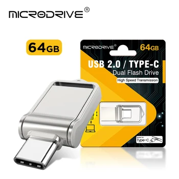 Heildsölu Svartur/Flís í 1 2 Lítill 64GB USB 2.0 Flash-Drifi PRICE Tegund C Minni Standa 64gb Penna Aka U Diskur Vatnsheldur 64gb