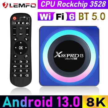 LEMFO Android 13 Klár TV Kassi X88Pro 13 RK3528 WIFI 6 Stuðning 8K Bluetooth 5.0 Setja Ofan Kassi Android 13.0 32G 64G Spilari
