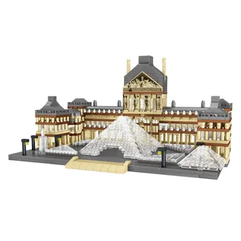 Lezi 8040 Heiminum Arkitektúr Lítill kubbar París Louvre-Safnið 3D Fyrirmynd GERÐU Diamond Múrsteina Leikfang fyrir Börn Gjafir