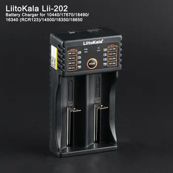 LiitoKala Lii-202 Li-jón NiMH Liepo4 USB Hleðslutæki fyrir 10440/17670/18490/16340 (RCR123)/14500/18350/18650,farsíma vald