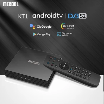 Mecool KT1 4K Android TV kassi klár DVB-S2 setja ofan kassi 2GB RAM 16GB ROM Amlogic S905X4 HDR10+ móttakara usb3.0 2,4 G/5G WIFI