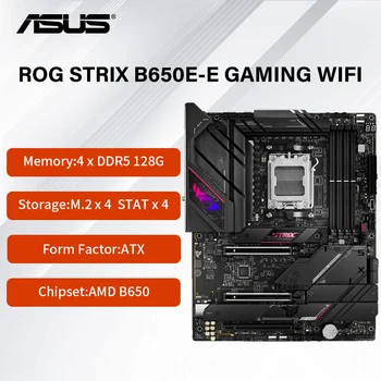 Nýja GERVI ROG STRIX B650E-E LEIKI WIFI Móðurborð með RÍSA Fals AM5, 4 x DIMM, Max. 128GB, DDR5