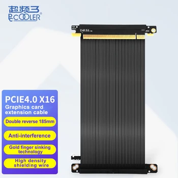 PCCOOLER PCIE 3.0/PCIE 4.0 X16 Kortið Framlengingu Kaðall 185mm Anti-djamma GPU Leiðsla Kaðall Tjá Leiðsla Varið Útbreiddur