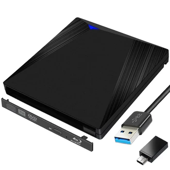 Svartur Blu-ray Leikmaður Tilfelli Tegund C USB3.1+USB 3.0 HUNDRAÐ 12,7 mm Ytri Sjón Diskinn Tilfelli Box Fyrir TÖLVU Fartölvu Minnisbók