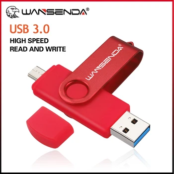 WANSENDA PRICE USB 3.0 Flash Diska fyrir Sækja TÖLVU 8GB 16GB 32GB Penna Aka 64GB 128GB 256GB Ytri Geymslu 2 í 1 Pendrive