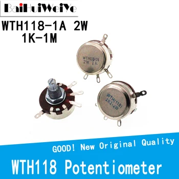 WTH118 2W 1 Potentiometer 470R 1K SEM 2,2 K 4.7 K 10K 22K 47K 100K 470K 560K 1M Umferð Shaft Kolefni Rotary Taper Potentiometer