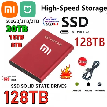 Xiaomi MIJIA Færanlega SSD 1TB Færanlega Ytri USB3.1 2TB 4TB 8TB Ytri Harður Diskur Tegund-C 16TB Diskinn Fyrir Fartölvuna/Minnisbók